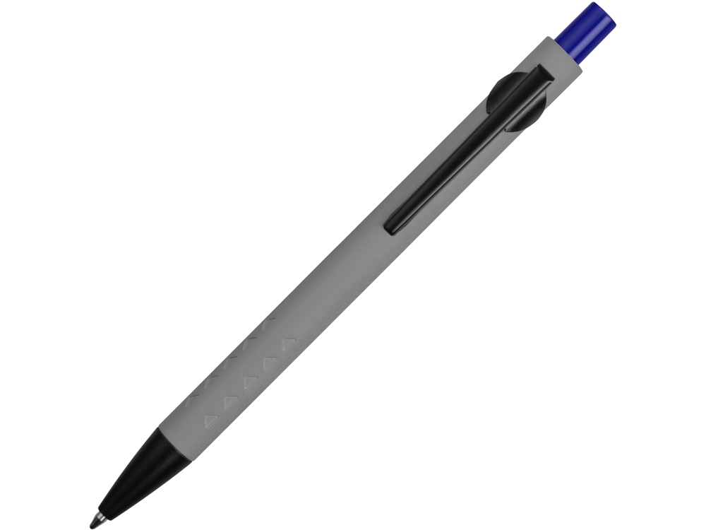 Ручка металлическая soft-touch шариковая Snap, серый/черный/синий