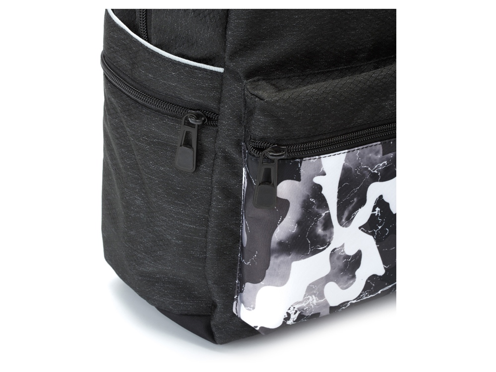 Рюкзак TORBER GRAFFI, серый с карманом черно-белого цвета, полиэстер, 44 х 31 х 18 см