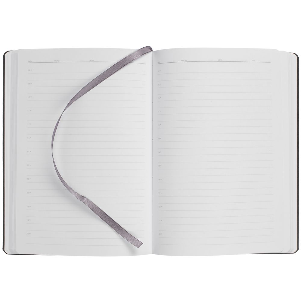 Ежедневник Magnet Chrome с ручкой, серый с белым