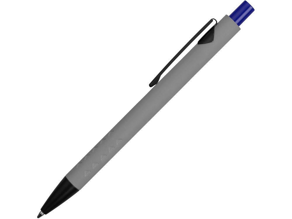 Ручка металлическая soft-touch шариковая Snap, серый/черный/синий
