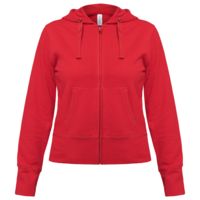 Толстовка женская Hooded Full Zip красная