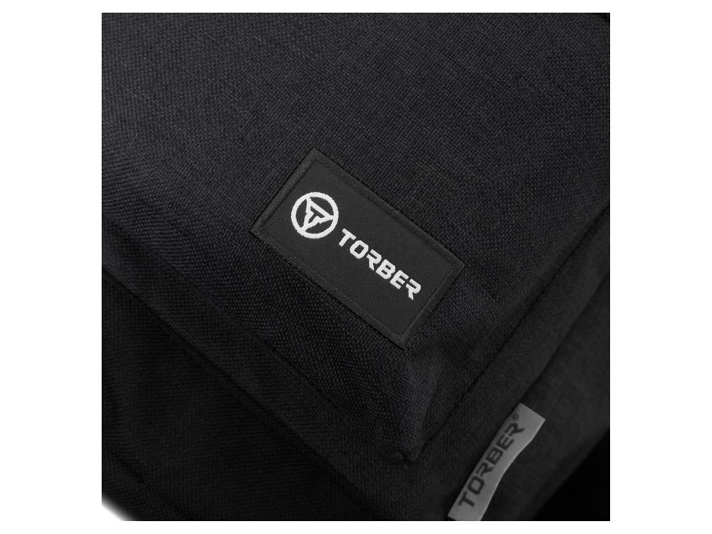Рюкзак TORBER GRAFFI, черный, полиэстер меланж, 46 х 29 x 18 см