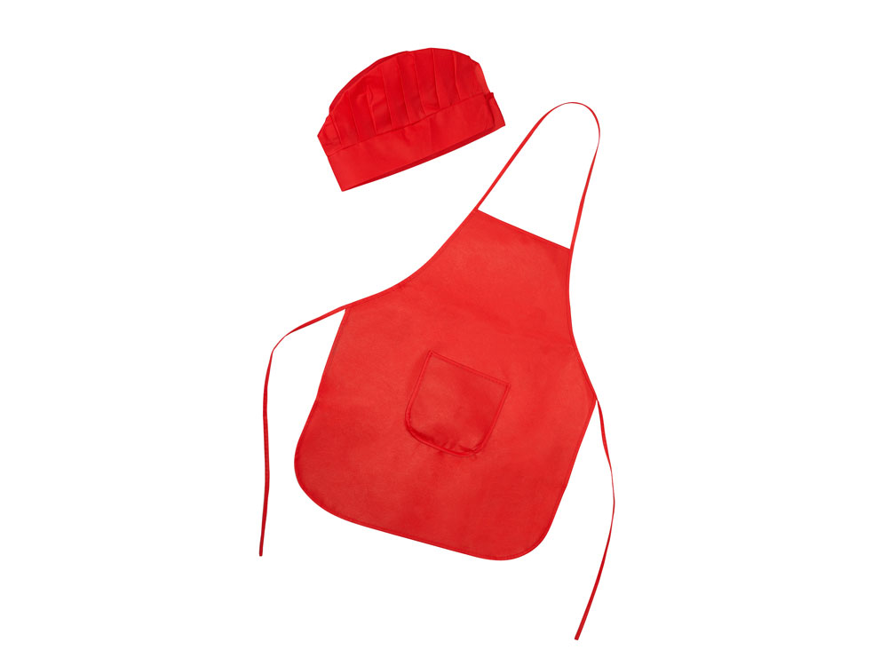 Детский комплект JAMIE (фартук, шапочка), красный