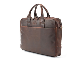 Сумка KLONDIKE DIGGER Mavis, натуральная кожа в темно-коричневом цвете, 32 x 40 x 8 см