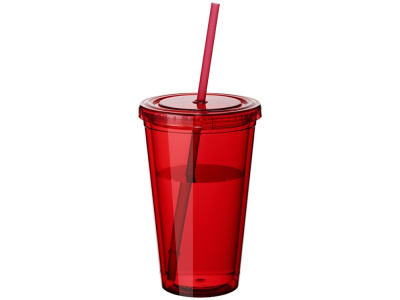 Термостакан с соломинкой Cyclone, красный