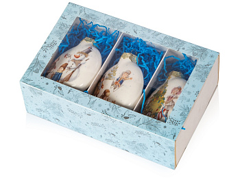 Набор игрушек Медальон Новогодние забавы в подарочной коробке, 3 шт.