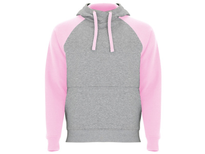 Толстовка с капюшоном Badet мужской, серый меланж/светло-розовый