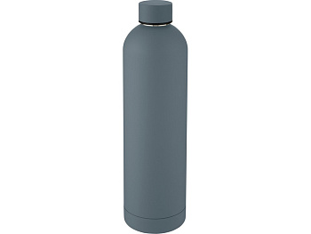 Spring Медная спортивная бутылка объемом 1 л с вакуумной изоляцией , темно-серый