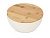 Салатник Bowl с бамбуковой крышкой, бежевый