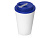 Пластиковый стакан Take away с двойными стенками и крышкой с силиконовым клапаном, 350 мл, белый/синий