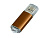 Флешка 3.0 промо прямоугольной формы  c прозрачным колпачком, 32 Гб, коричневый