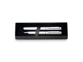 CALIOPE SET. Набор роллера и шариковой ручки из металла, Белый