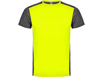 Спортивная футболка Zolder детская, неоновый желтый/черный меланж
