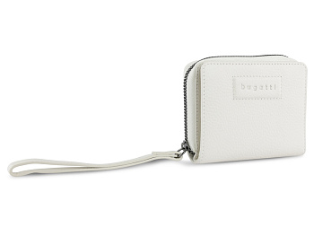 Кошелёк женский BUGATTI Elsa, с защитой данных RFID, белый, воловья кожа/полиэстер, 11х2,5х9 см