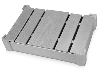 Подарочная деревянная коробка, серебристый