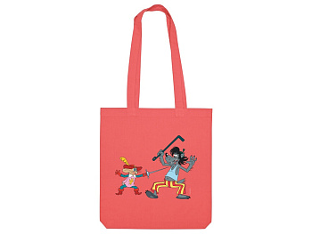 Сумка из плотного хлопка Ну, погоди!, 220 г/м2, коралловый