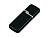 Флешка промо прямоугольной формы c оригинальным колпачком, 64 Гб, черный
