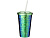Акриловая термокружка с пайетками Festus объемом 470 мл, зеленый