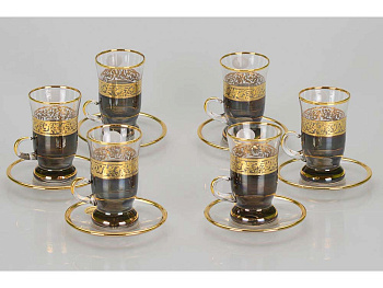 Чайный набор Важное совещание, черный/золотистый