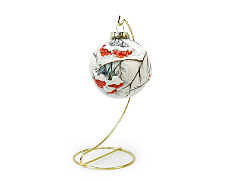 Шар Новогодний Рябинушка надглазурная авторская роспись