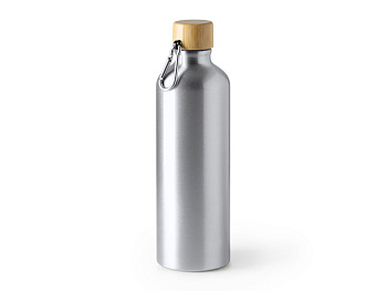 Алюминиевая бутылка BROLY с карабином, 800 мл, серебристый