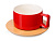 Набор чашка с бамбуковым блюдцем Sheffield, красный